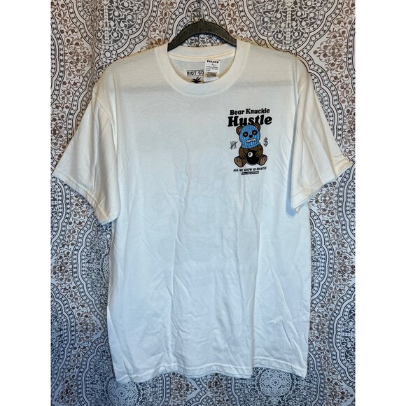 Bear Knuckle Hustle Graphic T-Shirt Size M By Riot Society - Picture 2 of 10